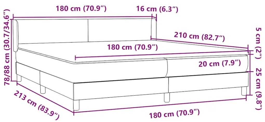 ΚΡΕΒΑΤΙ BOXSPRING ΜΕ ΣΤΡΩΜΑ ΣΚΟΥΡΟ ΠΡΑΣΙΝΟ 180X210ΕΚ. ΒΕΛΟΥΔΙΝΟ 3317958