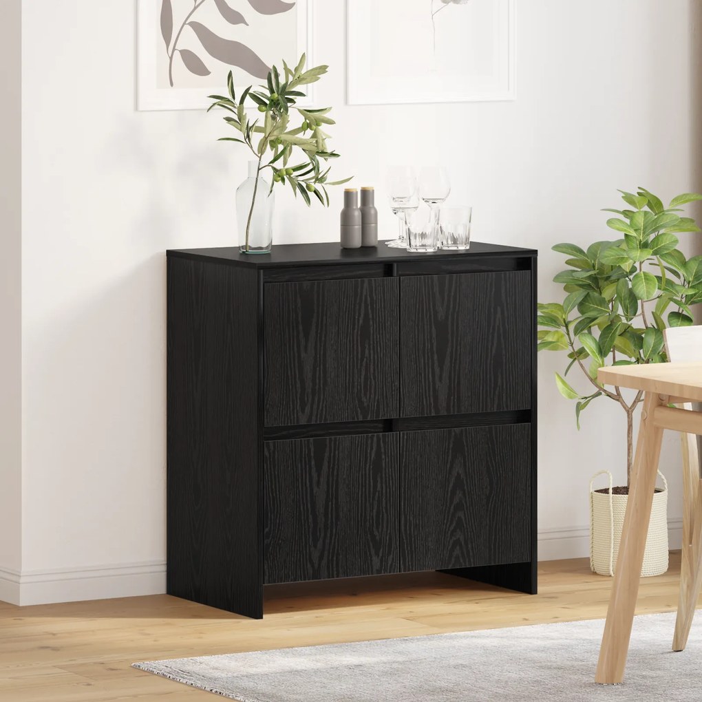 vidaXL Πλαϊνό γραφείο Μαύρη δρυς 70 x 41 x 75 εκ. Επεξεργασμένο ξύλο
