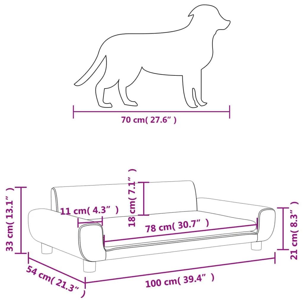 Κρεβάτι Σκύλου Καφέ 100 x 54 x 33 εκ. Βελούδινο - Καφέ