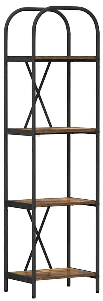 vidaXL Ράφι Βιβλίων Καπνιστή δρυς 40 x 30 x 146 εκ Επεξεργασμένο ξύλο