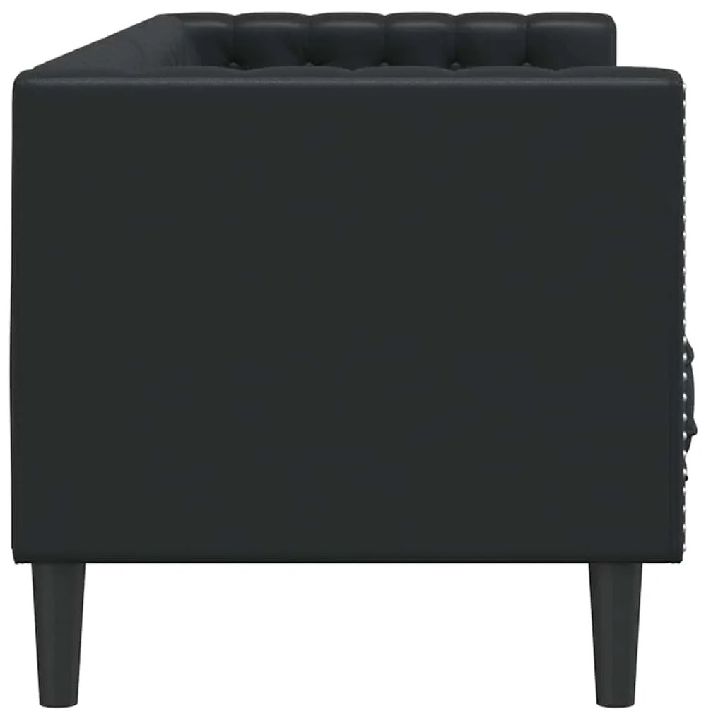 vidaXL Καναπές Chesterfield Μαύρο 194 x 74.5 x 70.5 εκ. Τεχνητό δέρμα