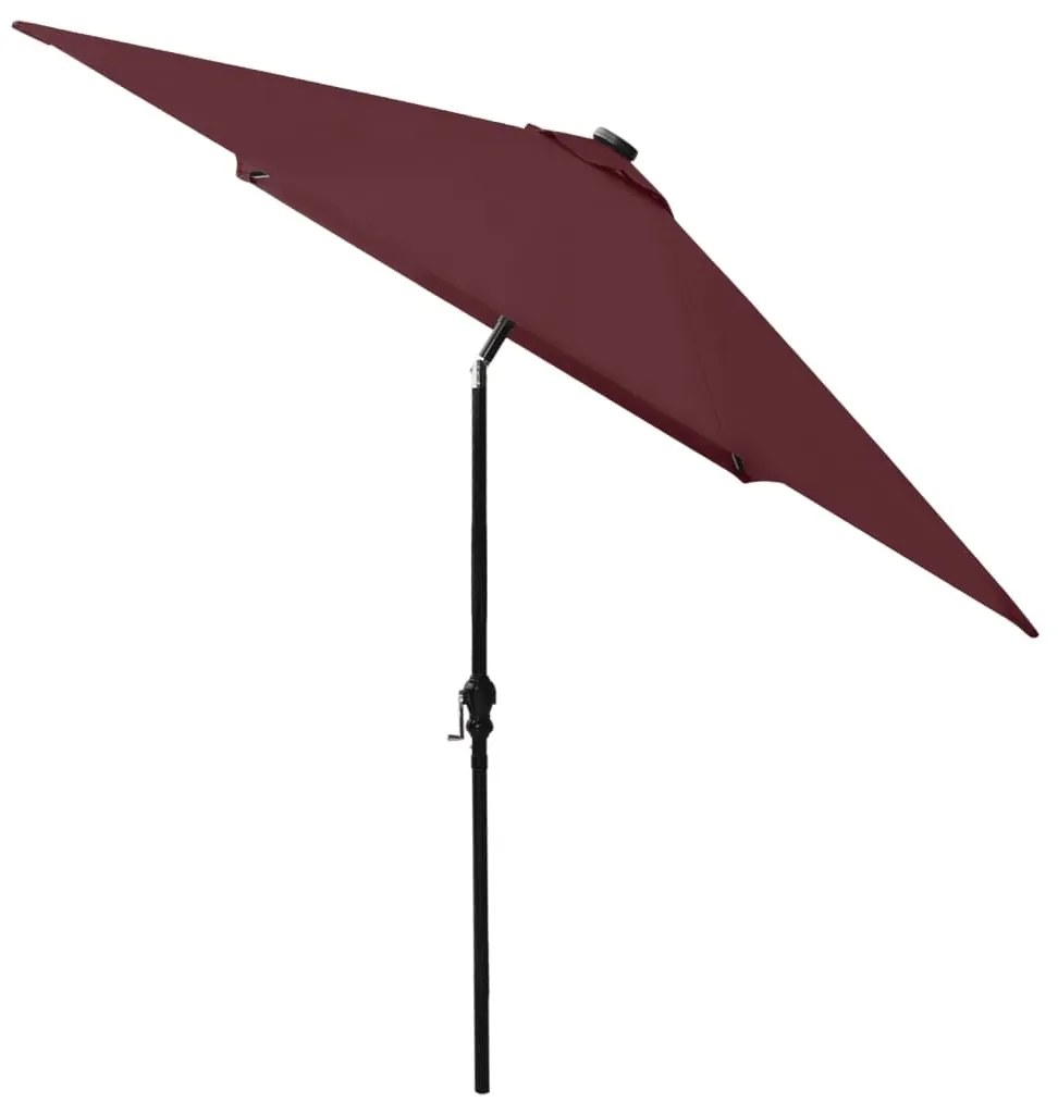 Ομπρέλα Μπορντό 2 x 3 μ. με LED και Ατσάλινο Ιστό - Κόκκινο