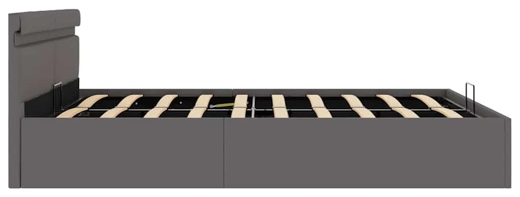 vidaXL Πλαίσιο Κρεβατιού Αποθ. Χώρο/LED Γκρι 160x200 εκ. Δερματίνη