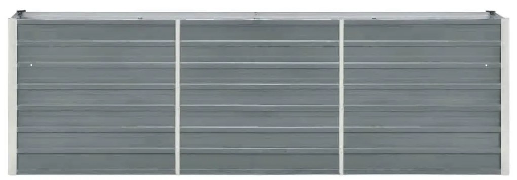 vidaXL Ζαρντινιέρα Υπερυψωμένη Γκρι 240x40x77 εκ. Γαλβανισμ. Χάλυβας