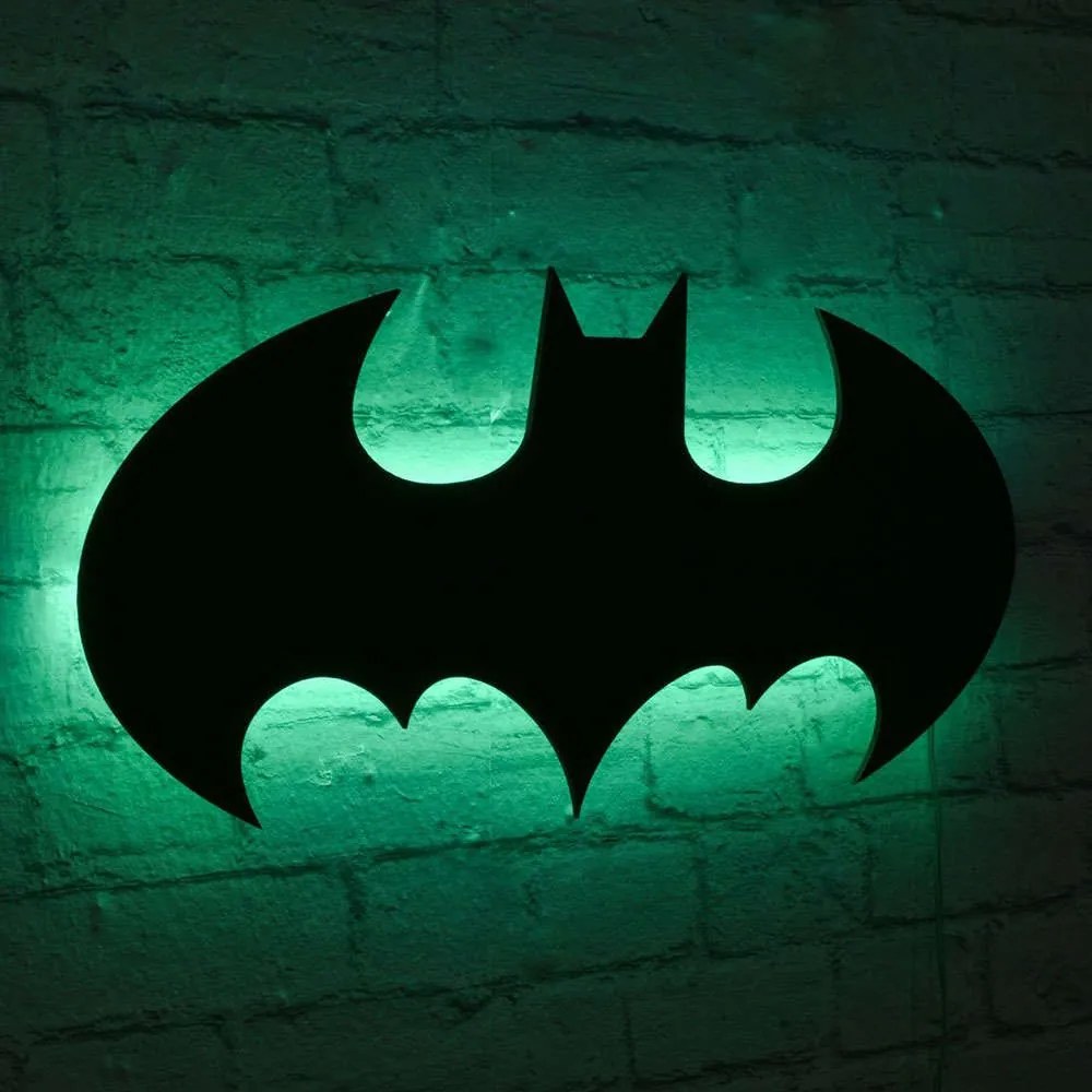 Διακοσμητικό Τοίχου Με Φως Led Batman 395NGR1839 50x25cm Green-Black Wallity Mdf
