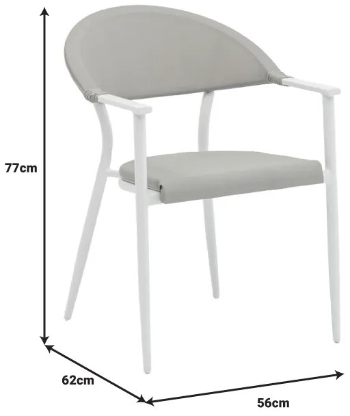 Τραπεζαρία Kliton - Pino σετ 3τεμ pakoworld αλουμίνιο σε λευκή απόχρωση 80x80x74εκ