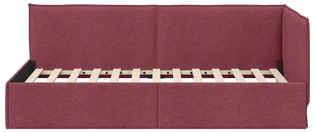 vidaXL Κρεβάτι Γωνίας με κεφαλάρι Μπορντό 90 x 200 cm ύφασμα
