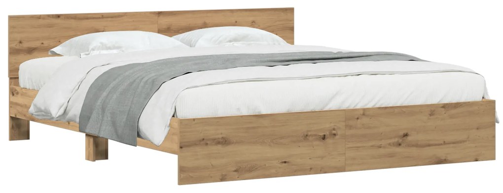 vidaXL Κρεβάτι με Κεφαλάρι σε Παλιό Δρύς – 180 x 200 εκ, από τεχνητό ξύλο.