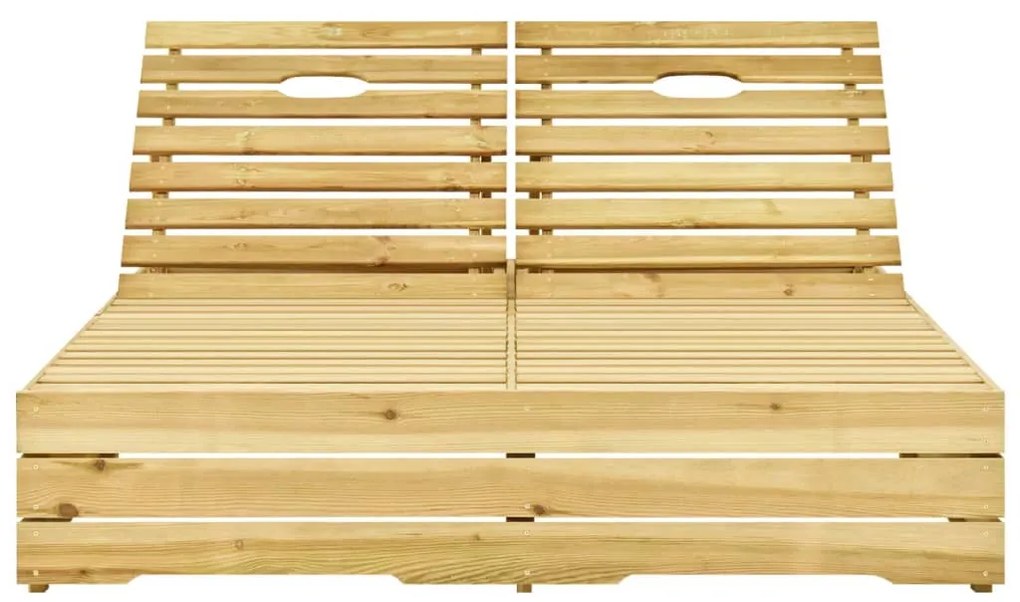 vidaXL Ξαπλώστρα Διπλή από Εμποτισμένο Ξύλο Πεύκου με Μαξιλάρια