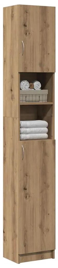 vidaXL Ντουλάπι Μπάνιου Αρτισιανή Δρυς 32x25,5x190 εκ. Επεξ. Ξύλο
