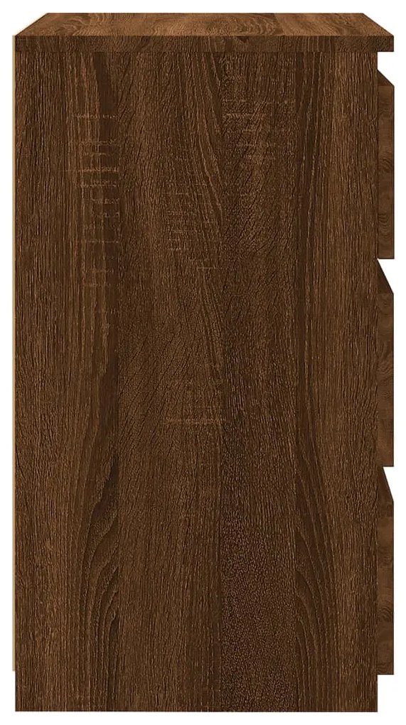 vidaXL Κομοδίνα 2 τεμ. Καφέ Δρυς 40x35x62,5 εκ. από Επεξεργασμένο Ξύλο