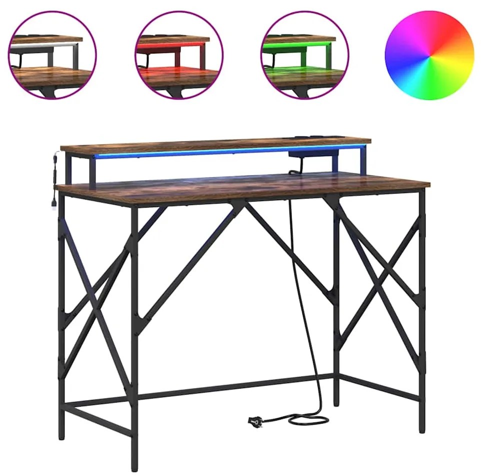 vidaXL Γραφείο Καπνιστή δρυς 100 x 50 x 86.5 εκ Επεξεργασμένο ξύλο