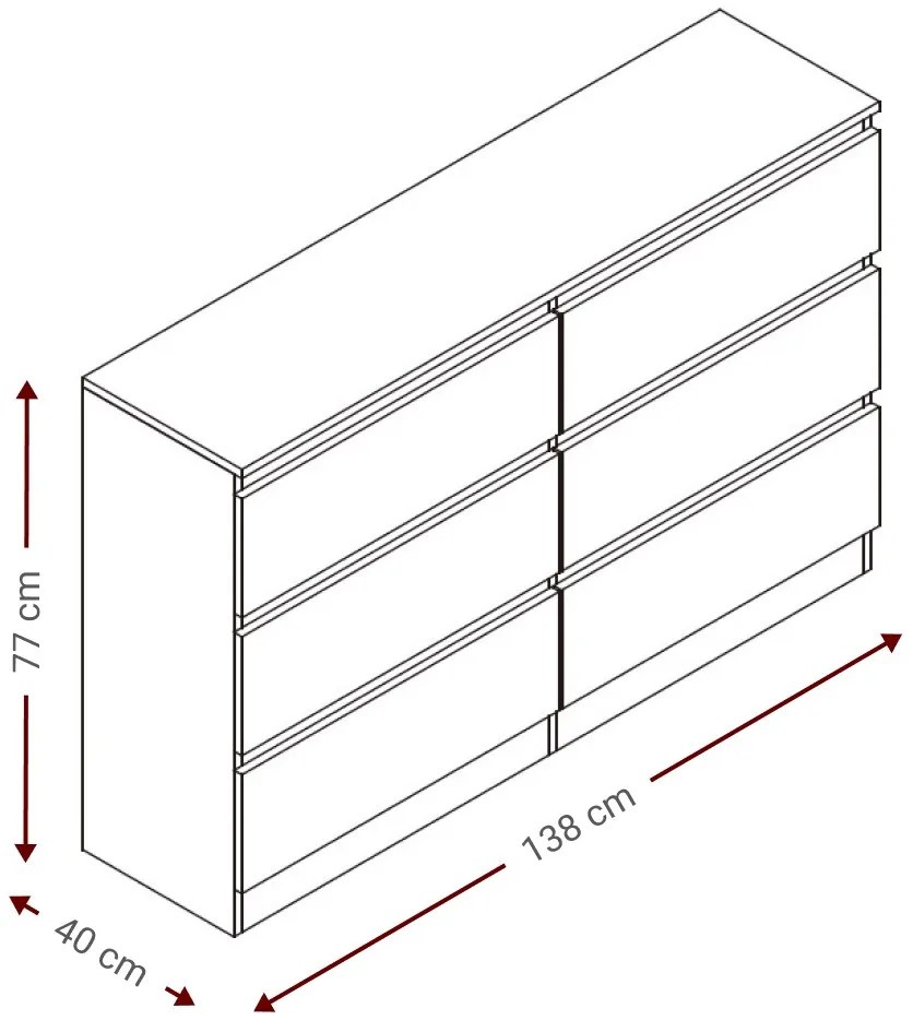 Συρταριέρα Juniper 6S-Leuko