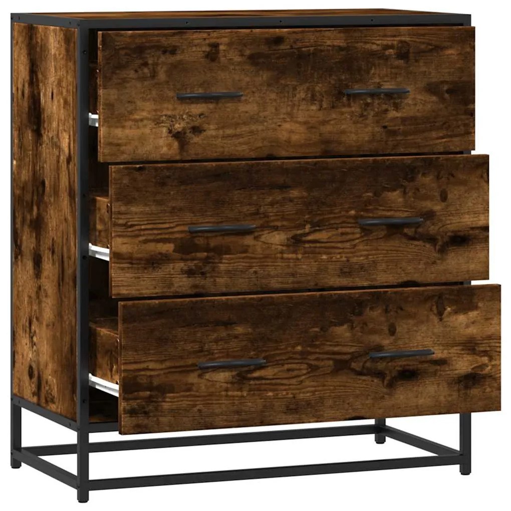 vidaXL Sideboard Καπνιστή βελανιδιά Κατασκευασμένο ξύλο και μέταλλο