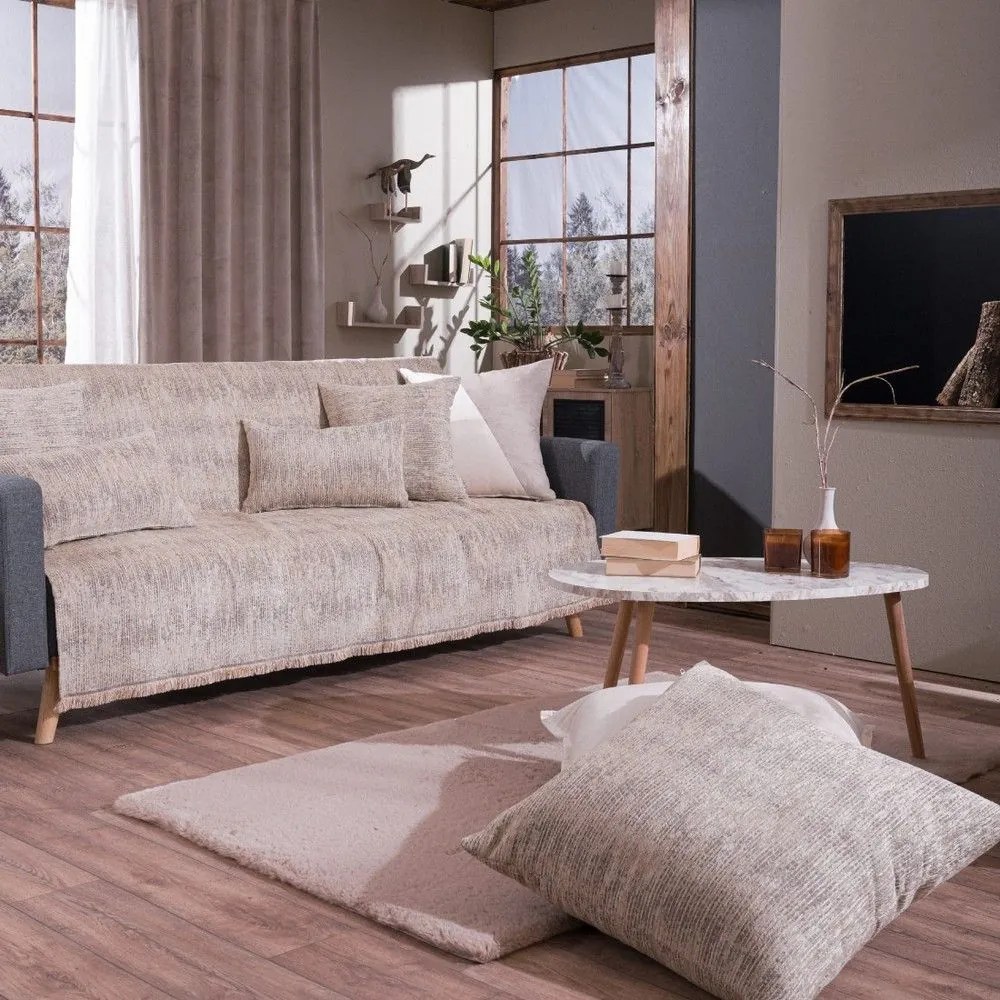 Ριχτάρι Toronto 02 Beige Teoran Τριθέσιο 180x300cm Βαμβάκι-Ακρυλικό