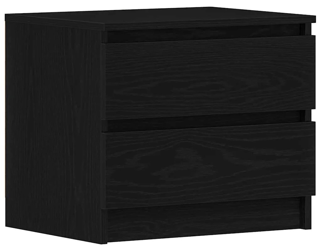 vidaXL Κομοδίνο 2 pcs Μαύρη Οξυά 50 x 40 x 43,5 εκ. Επεξεργασμένο ξύλο