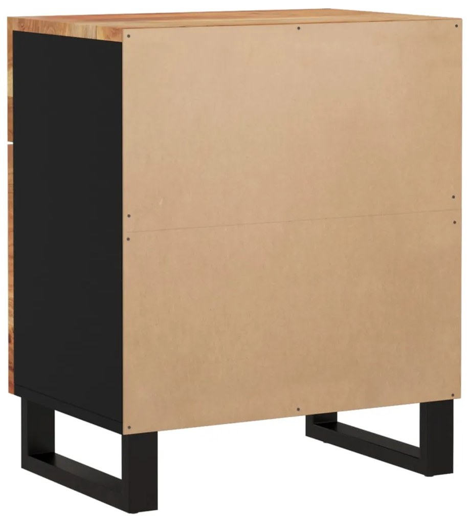 vidaXL Κομοδίνο 50 x 33 x 60 εκ. Μασίφ Ξύλο Ακακίας &amp; Επεξεργ. Ξύλο