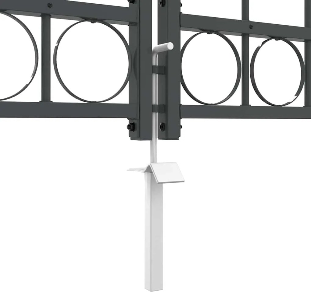 vidaXL Πύλη Κήπου με Καμπύλη Κορυφή Γκρι 400 x 100 cm Ατσάλι