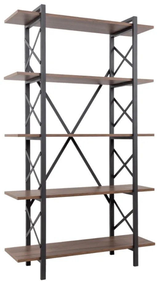 ATERMON ΒΙΒΛΙΟΘΗΚΗ 5ΡΑΦΙΑ ΚΑΡΥΔΙ ΜΑΥΡΟ 100x34xH170cm 28-0206