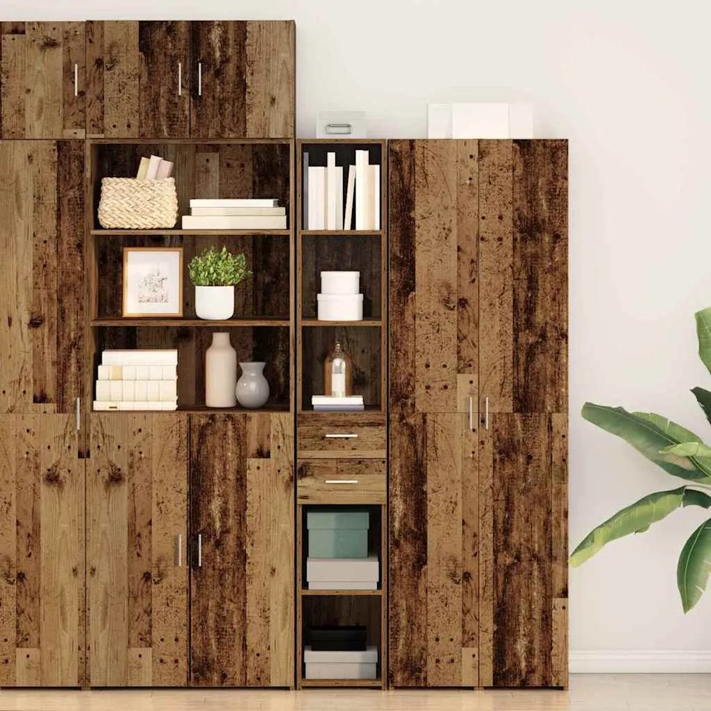 vidaXL Highboard Παλαιό ξύλο 30 x 42.5 x 185 εκ Επεξεργασμένο ξύλο