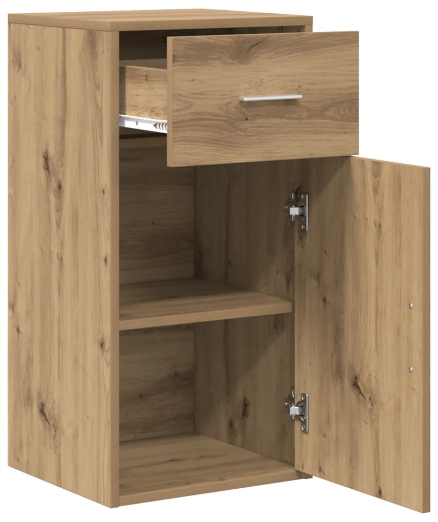 vidaXL Πλαϊνό γραφείο με συρτάρι artisan δρυς 38 x 34,5 x 75 εκ