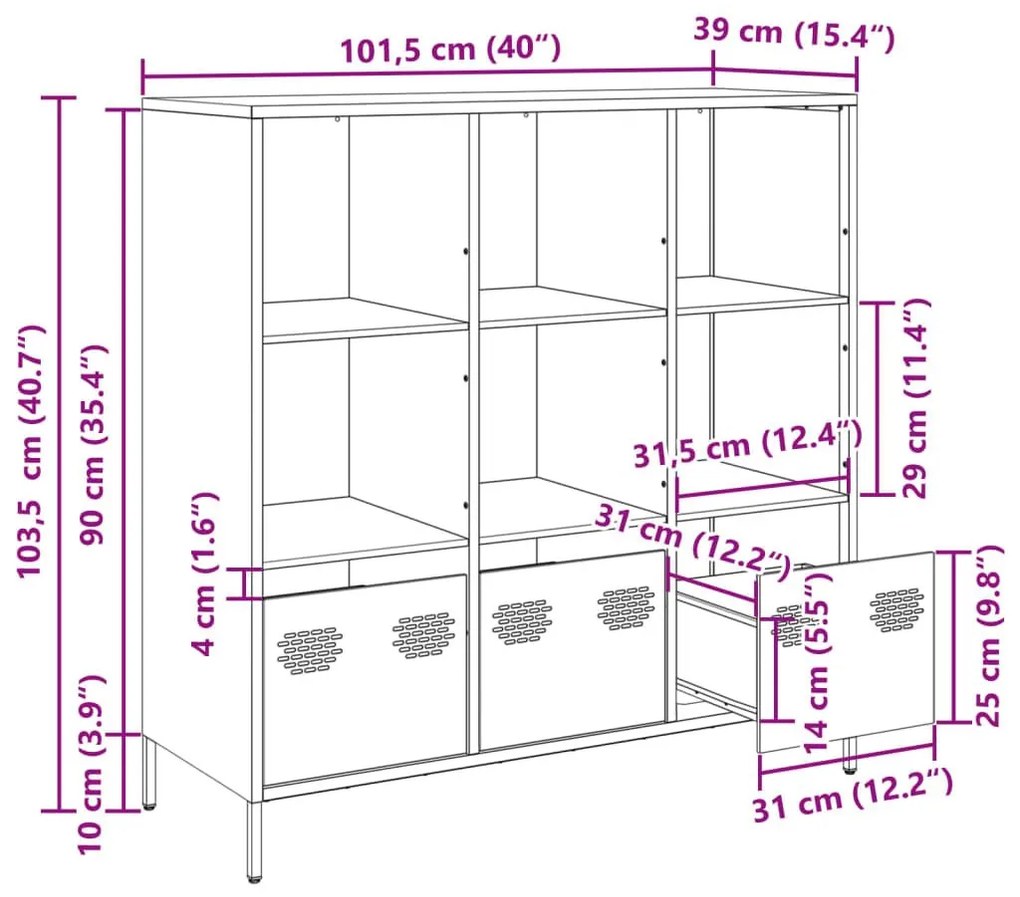 Ραφιέρα Πράσινο Λαδί 101,5x39x103,5 εκ. από Ατσάλι - Πράσινο