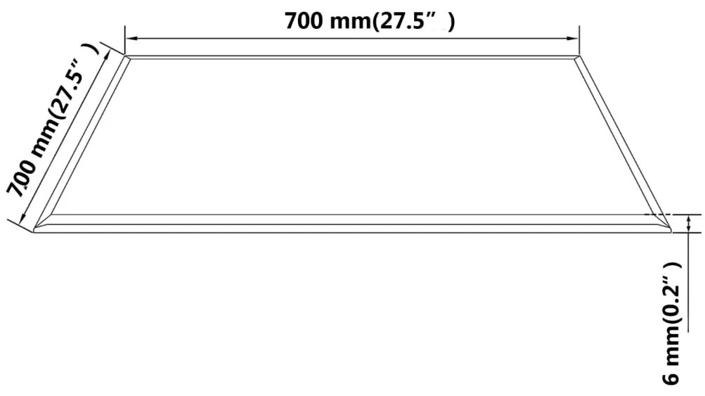 vidaXL Επιφάνεια Τραπεζιού Τετράγωνη 700 x 700 χιλ. από Ψημένο Γυαλί