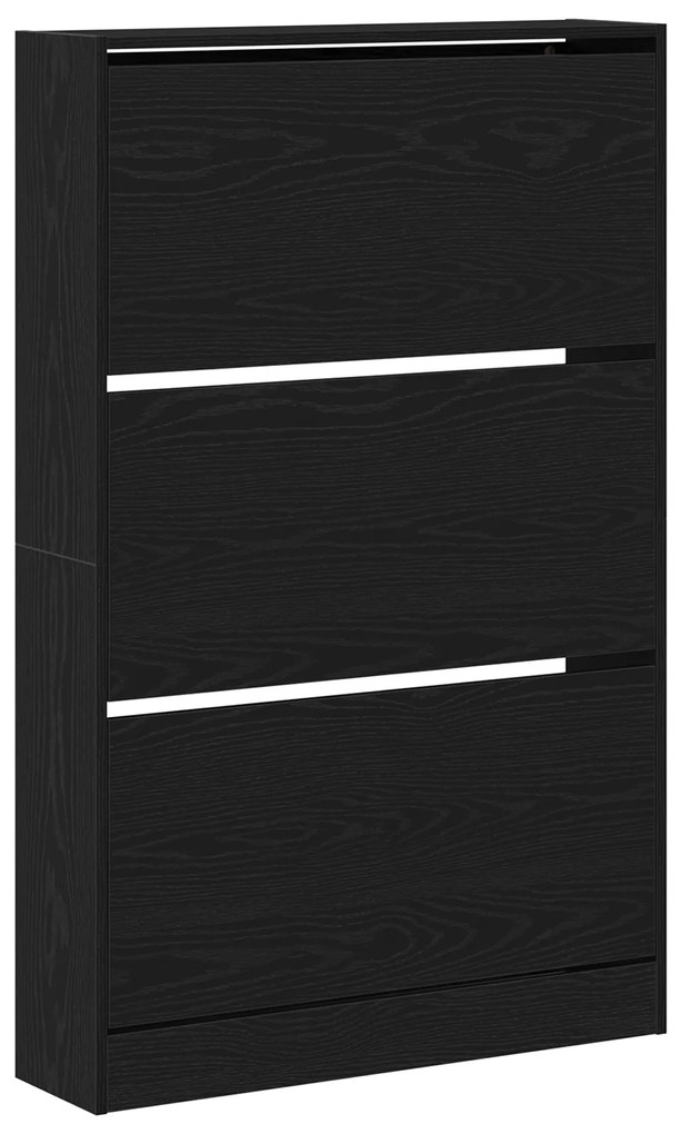 vidaXL ντουλάπα παπουτσιών  Μαύρο Δρυς 80x21x125,5 εκ Επεξεργασμένο ξύλο