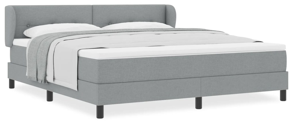 vidaXL κρεβάτι με μαξιλάρι σε ανοιχτό γκρι 180x200 εκ. ύφασμα