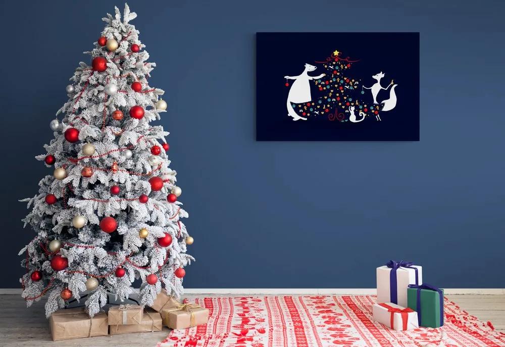 Εικόνα στολισμένο χριστουγεννίατικο δέντρο - 120x80