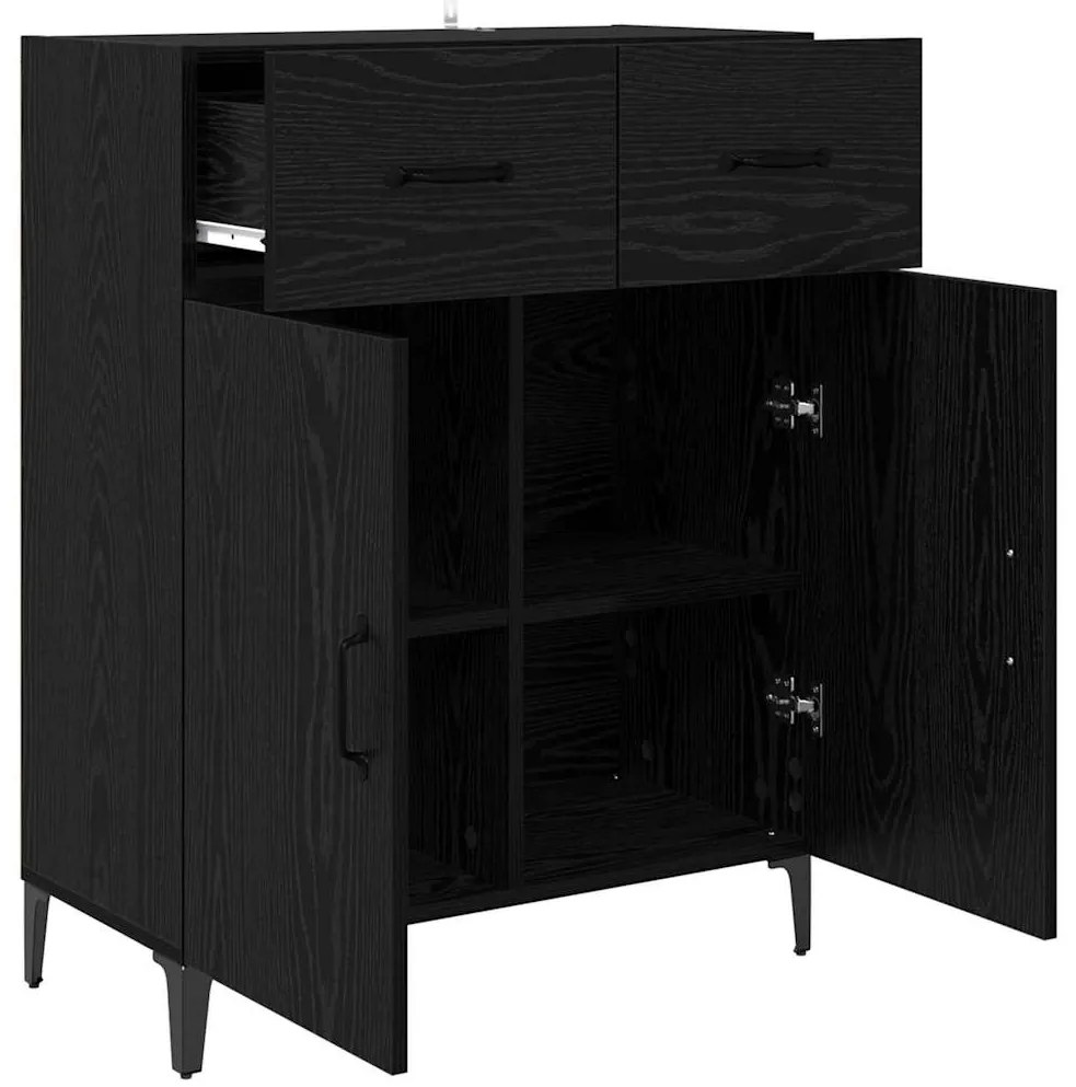 vidaXL Πλαϊνό γραφείο Μαύρη Οξυά 69,5 x 34 x 90 εκ. Επεξεργασμένο ξύλο