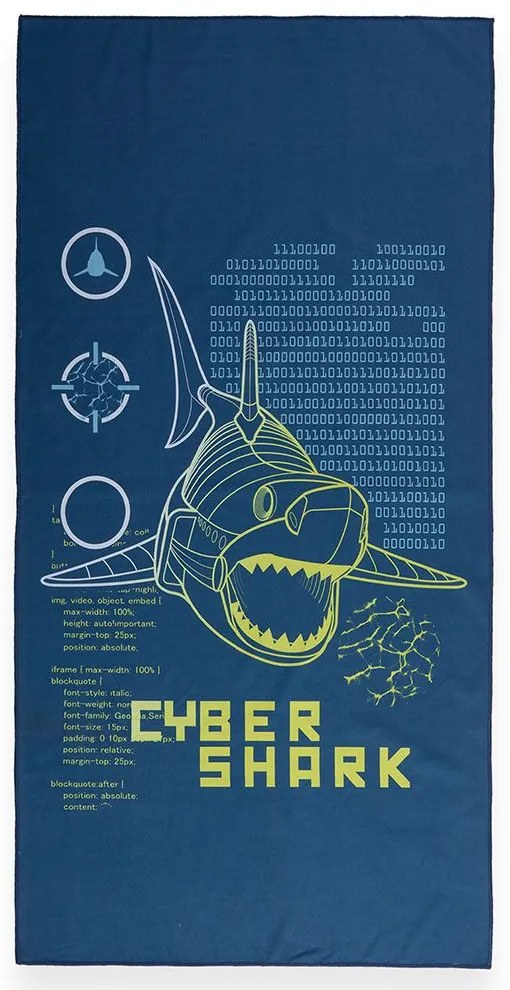 Πετσέτα Θαλάσσης Παιδική Cyber Shark Blue Nef-Nef Θαλάσσης 75x150cm Microfiber