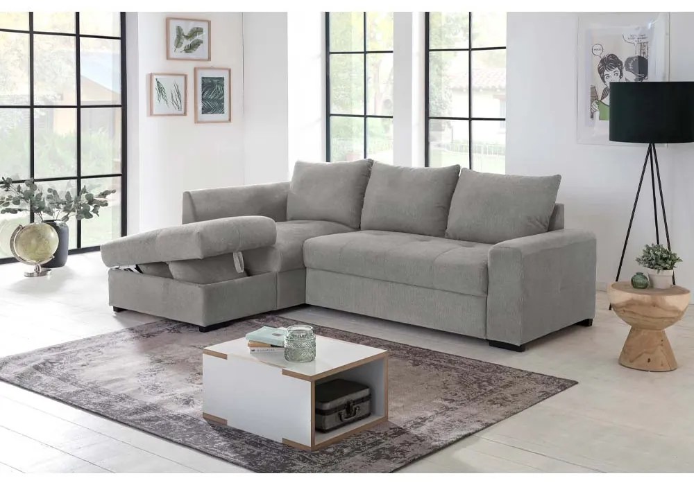 BILL ΚΑΝΑΠΕΣ ΚΡΕΒΑΤΙ ΓΩΝΙΑ ΑΡΙΣΤΕΡΗ ΓΚΡΙ 241x173x94 - 70-0407