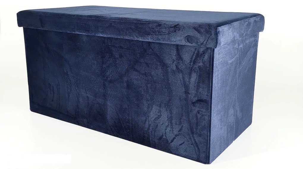 Πουφ ArteLibre βελούδο μπλε 76x38x38cm - 06512607