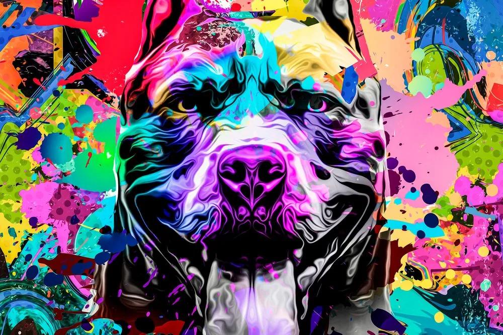 Εικόνα πολύχρωμη απεικόνιση ενός σκύλου - 120x80