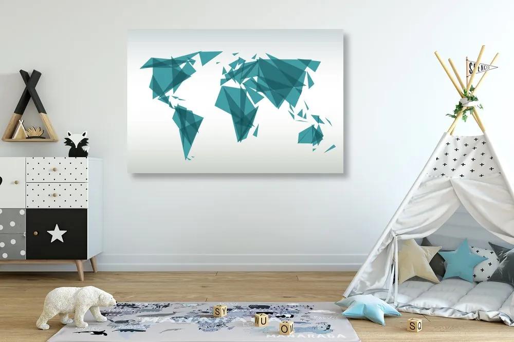 Εικόνα στον γεωμετρικό παγκόσμιο χάρτη φελλού - 120x80  peg