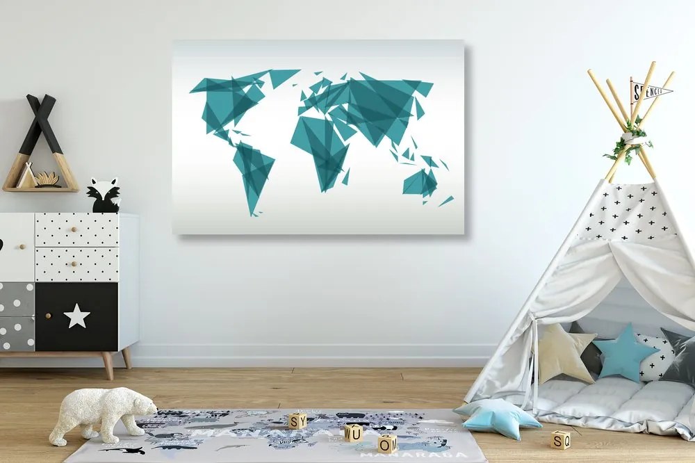 Εικόνα στον γεωμετρικό παγκόσμιο χάρτη φελλού - 90x60  flags