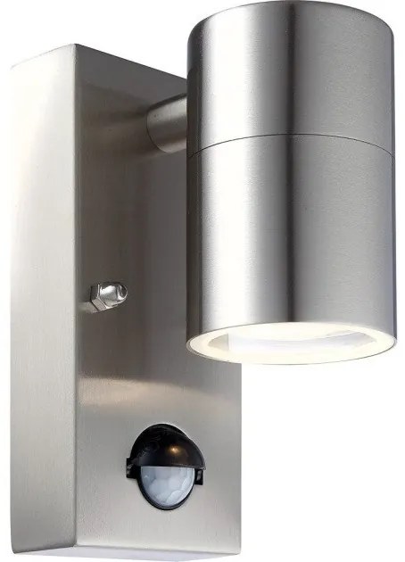 Απλίκα Φωτιστικό Τοίχου Σποτ 1xGU10 LED 4,9W Ασημί IP44 Ανιχνευτής Κίνησης Style 3201SL Globo Lighting-3201SL-Ασημί 3201SL