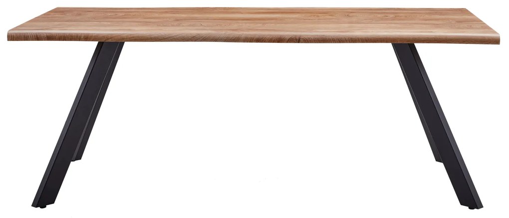 Τραπέζι Τραπεζαρίας AOSA Honey Maple/Μαύρο MDF/Μέταλλο 180x90x76cm