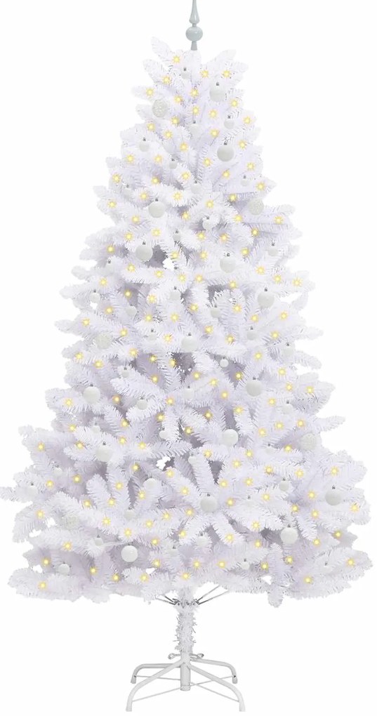 vidaXL Τεχνητό Χριστουγεννιάτικο Δέντρο με Άξονα με βάση Λευκό 240 cm