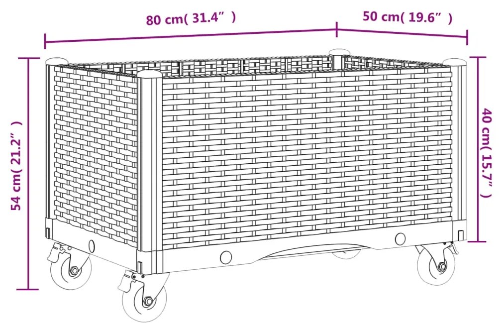 ΖΑΡΝΤΙΝΙΕΡΑ ΚΗΠΟΥ ΜΕ ΡΟΔΑΚΙΑ ΜΑΥΡΟ 80X50X54 ΕΚ. ΠΟΛΥΠΡΟΠΥΛΕΝΙΟ 367986