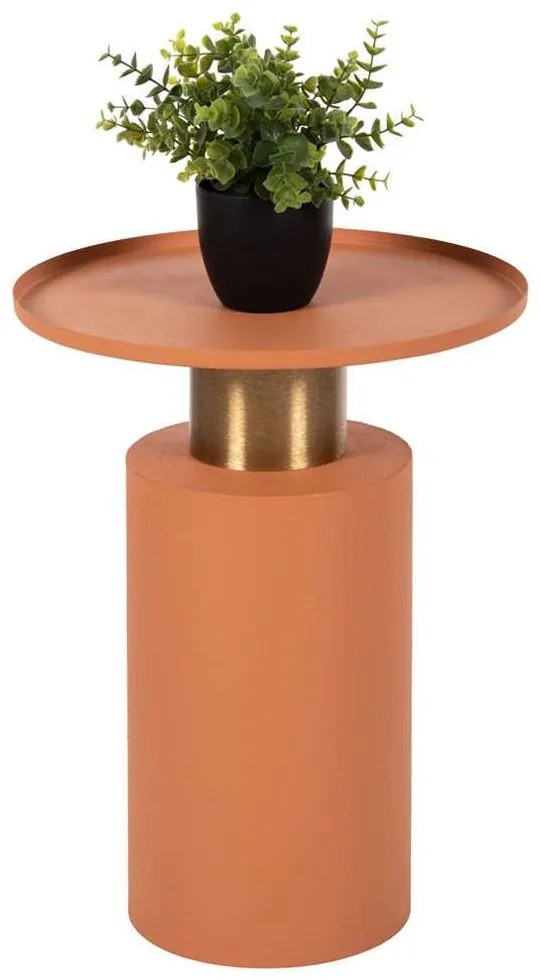 Τραπεζάκι Βοηθητικό Punjab HM4239.08 Φ36x47cm Orange-Gold Metal