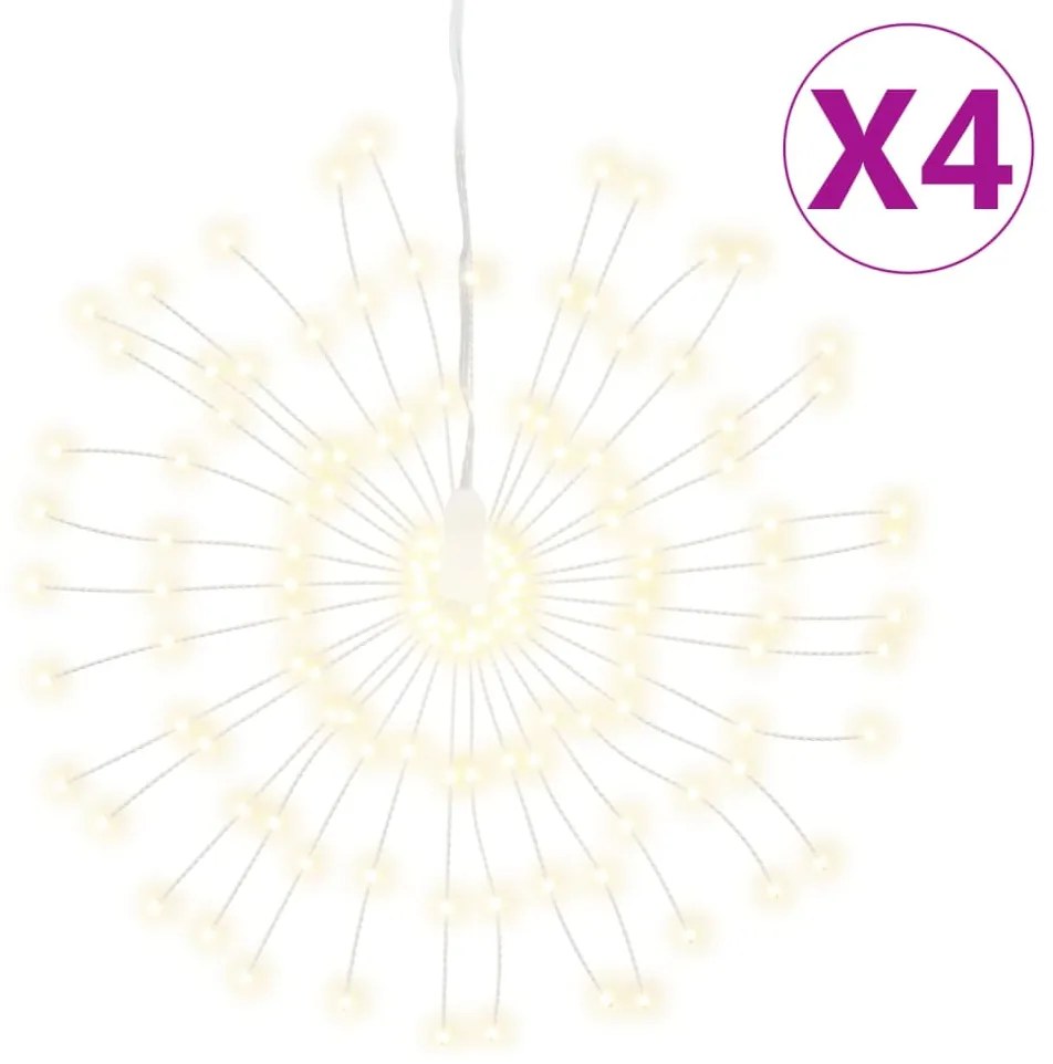 vidaXL Φωτάκια Χριστουγεννιάτικα 4 Τεμ. 140 LED Θερμό Λευκό 17 εκ.