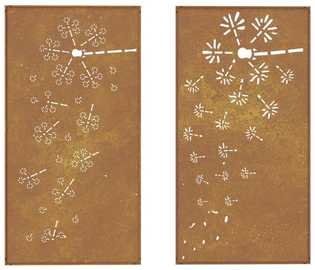 vidaXL Διακοσμητικά Κήπου 2 τεμ. Σχ. Λουλούδια 105x55 εκ Ατσάλι Corten