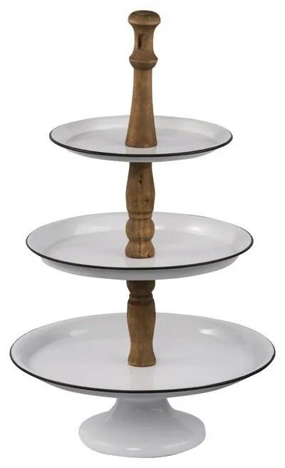 Artekko Tray Ορντεβιέρα 3 Επίπεδα Ξύλο Μέταλλο Λευκό (36x36x60)cm Artekko 44182