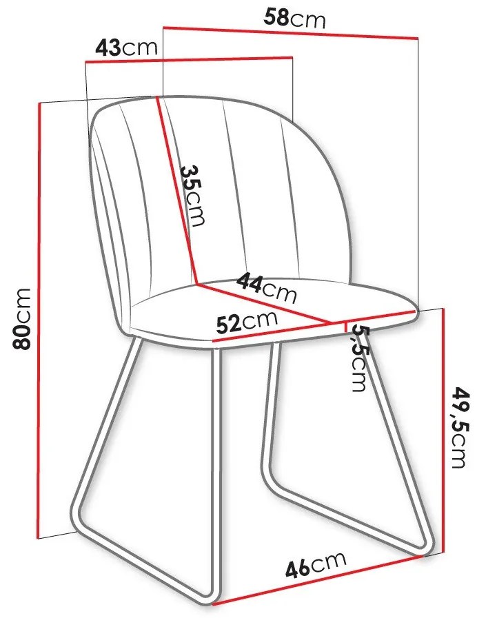 Καρέκλα Comfivo 101, Πράσινο, Μαύρο, 80x52x58cm, 8 kg, Ταπισερί, Μεταλλικά | Epipla1.gr