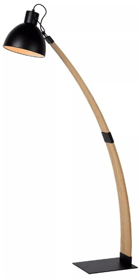 Φωτιστικό Δαπέδου Curf 03713/01/30 32,5x90x143cm 1xE27 60W Black-Natural Lucide