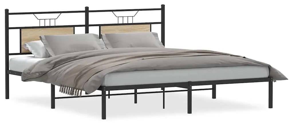 vidaXL Πλαίσιο Κρεβατιού Χωρ. Στρώμα Sonoma Δρυς 183x203 εκ. Επ. Ξύλο