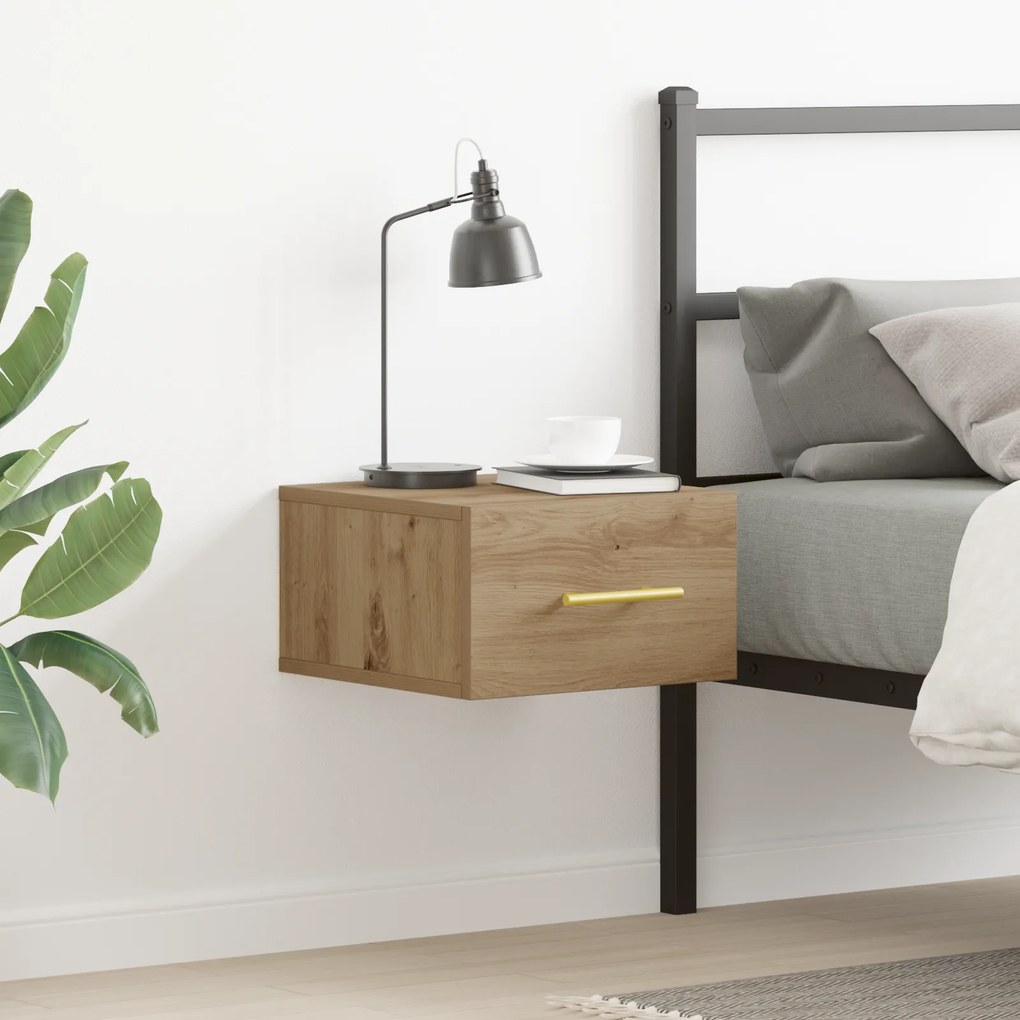 vidaXL Κομοδίνο Τοίχου Από Ξύλο Δρυός 35x35x20 εκ.
