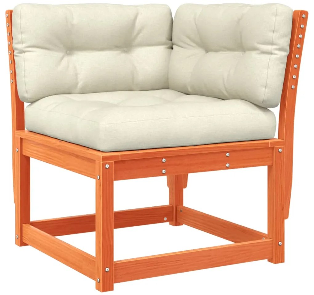 vidaXL Σαλόνι Κήπου Σετ 8 Τεμαχίων Καφέ Μασίφ Ξύλο Πεύκου με Μαξιλάρια